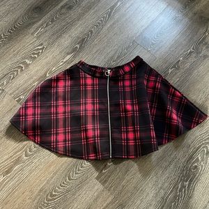 Hot Topic Black and Red Plaid Skater Skirt